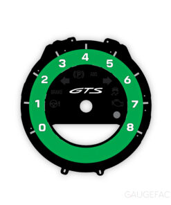 For Porsche 911 992 GTS: Gauge Face Tachometer - Python Green Solid Accent Ring