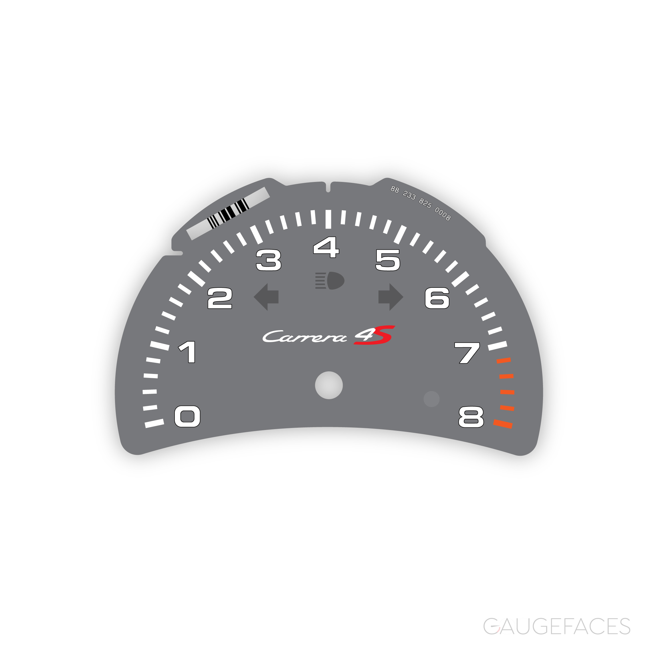 Porsche-911-996-gauge-face-tachometer---carrera-4S---Medium-Gray
