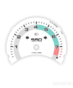 For Porsche 911 996.1 / Boxster 986.1: Gauge Face Tachometer – 550 Heritage Edition – White with Retro Style Ring