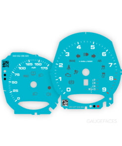 Porsche 981 Boxster / Cayman 2.7L Gauge Faces – OPTIONS – Miami Blue