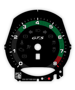 For Porsche 911 991.2 / 718 GTS: Gauge Face Tachometer - OPTIONS - Heritage Design Edition - Black