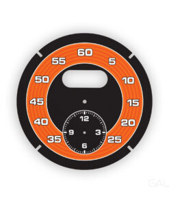 For Porsche Sport Chrono Clock Dial Gauge Face – Black with Orange Solid Accent Ring