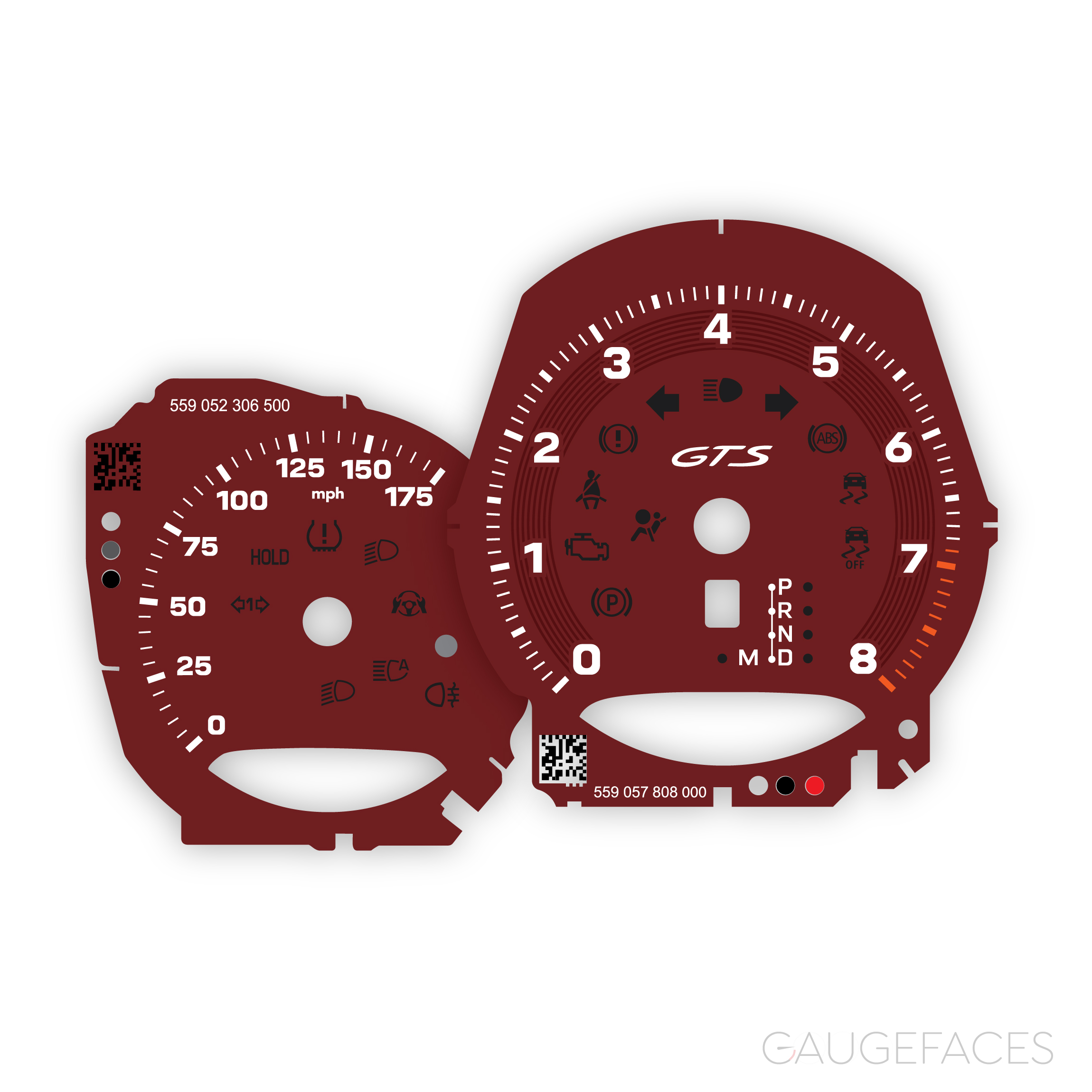 Porsche-macan-2021-GTS-gauge-faces-set---UK-Spec--Burgundy-Red