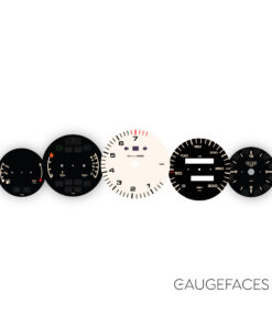 Custom Order: Porsche 993 Gauge Faces Set - EU - Custom Design - Black and White - Metallic