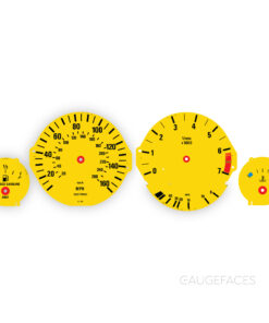 BMW E34: Gauge Faces – 160MPH/260KMH – 7000 RPM – Custom Order – Yellow