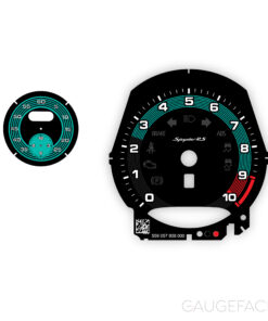 For Porsche 718 Spyder RS: Gauge Faces – Heritage Design Edition – Black With Speedster Green – Sport Chrono