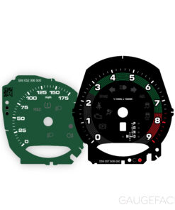 Porsche 911 (991.1) / 981 Gauge Faces Set – PDK – Heritage Design Edition – British Racing Green – US