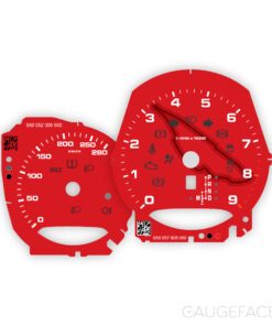 Custom Order: Porsche 981 2.7 Gauge Faces Set – Guards Red with Circuit Gilles-Villeneuve