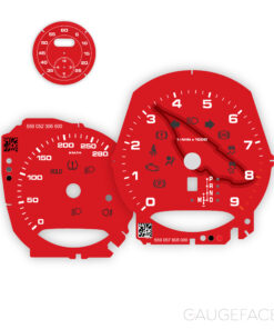Custom Order: Porsche 981 2.7 Gauge Faces Set – Guards Red with Circuit Gilles-Villeneuve – Sport Chrono