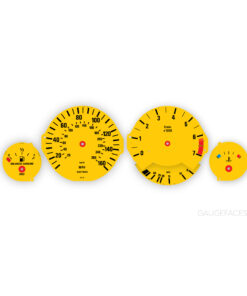 BMW E34 Gauge Faces - 160 mph / 260 KMH - 7000 RPM - Yellow