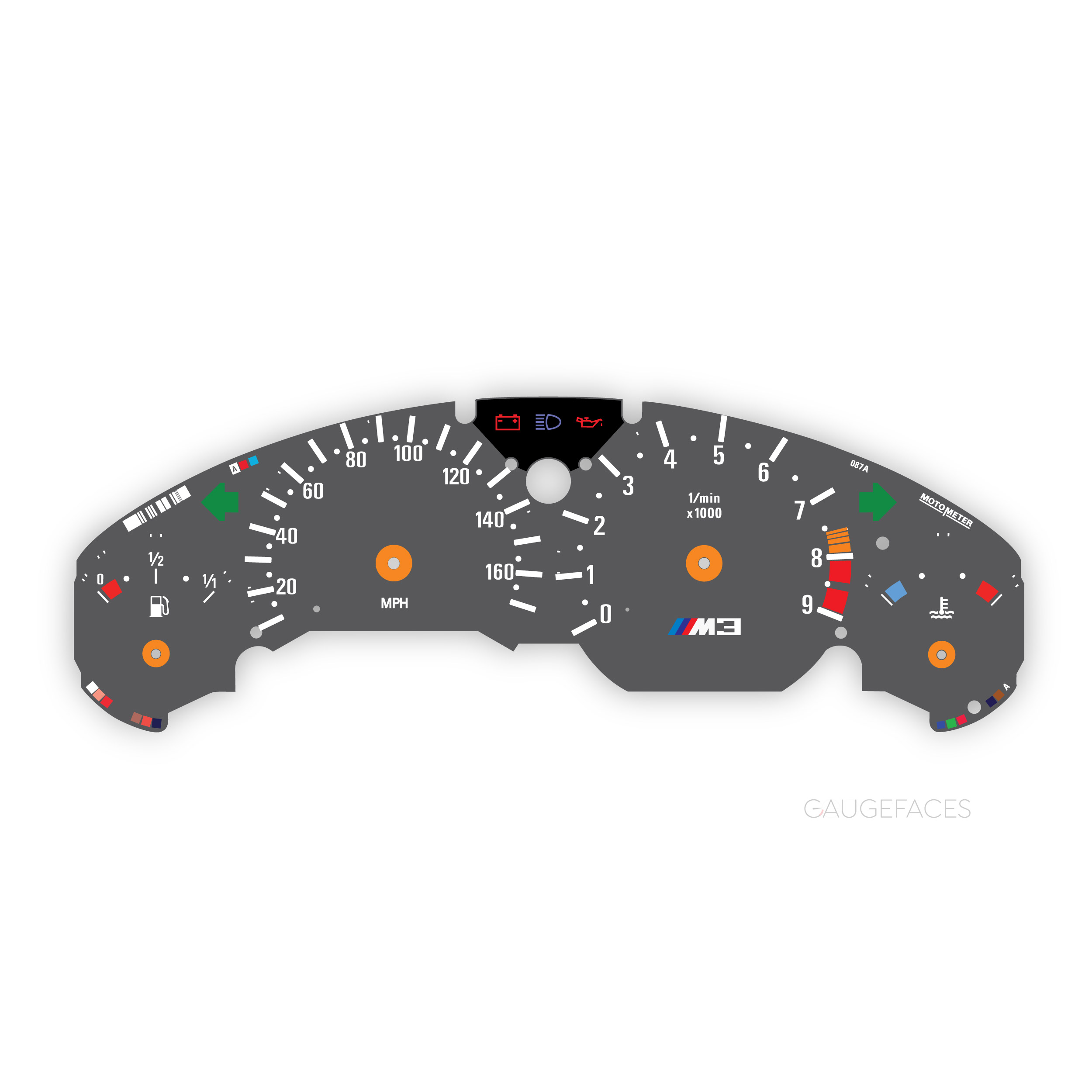 BMW-E36-M3--custom-gauge-face---Gray