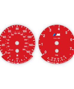 BMW M-Style Gauge Faces E90/E91/E92/E93/E60/E61/E84 - 160 mph / 260 km/h - 7500 RPM - Red