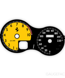 Custom Order: Ferrari F430 Gauge Face - for manual transmission - Black / Yellow