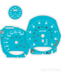 Custom Order: Porsche 718 GT4 Gauge Faces Set + SC  - Miami Blue