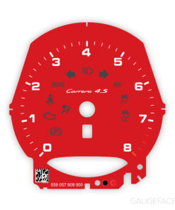 For Porsche 911 991.2: Gauge Face Tachometer - Carrera 4S – Guards Red