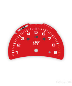 Custom Order: Porsche 911 996.2 Gauge Face Tachometer - 9FF logotype - Red