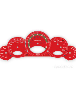 Porsche 911 997.1 Gauge Faces Set - RAUCH-Welt BEGRIFF Logo - Manual - US-Spec - Red with Green Fine Line Accent Track