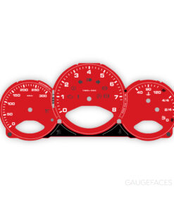 For Porsche 987 Boxster / Cayman: Gauge Face - OPTIONS - Guards Red (Blockstyle Font)