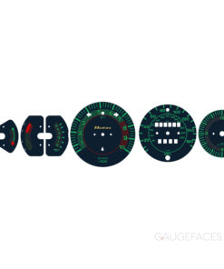 Custom Order: For Porsche 911 930 Turbo (1978-89): Gauge Faces Set – Aga Blue with Green Lettering – Custom Logotype – US