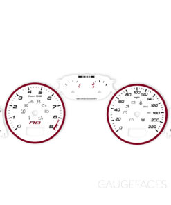 Custom Order: Audi R8 V8 (Gen 1, Type 42) Gauge Faces – 9000 RPM – US Spec – White and Red
