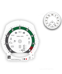 For Porsche 991.2 / 718 / 95B: Gauge Face Tachometer – Heritage Design Edition – White with Retro Style Ring – Sport Chrono