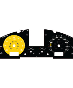 For Porsche 955 / 957 Cayenne Base: Gauge Face – EU-Spec – Black / Yellow RPM