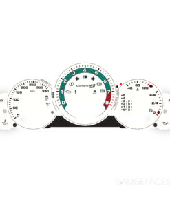 Custom Order: For Porsche 997.1 Carrera 4S Gauge Faces - PDK - EU - Custom Design - White with Green Accent Ring