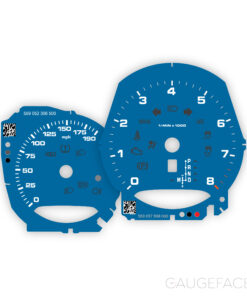 Custom Order: Porsche 718 S Gauge Faces Set - US-Spec - PDK - Blue Logoon