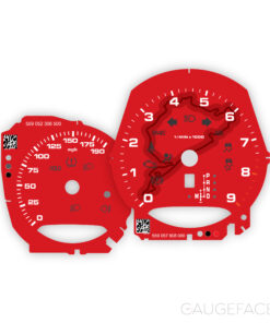 Custom Order: Porsche 981 S Gauge Faces Set - Red Nurburgring Edition + White Needles
