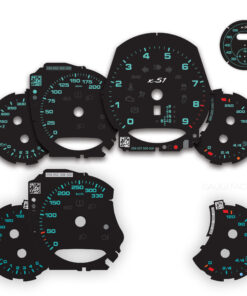 Custom Order: Porsche 991.1 Gauge Faces Set - Black with Green Lettering