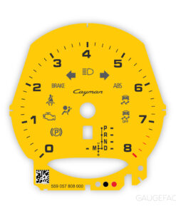 Custom Order: Porsche 718 Cayman Gauge Face Tachometer - Speed Yellow