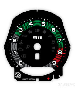 For Porsche 911 (991.1): Gauge Face Tachometer – OPTIONS –  Heritage Design Edition – Black