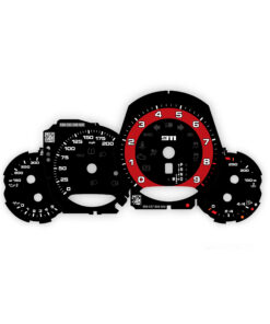 Custom Order: Porsche 991.1 Gauge Faces Set - Black / Red Solid Accent Track