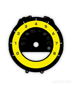 For Porsche 911 (Type 992): Gauge Face Tachometer - Black / Yellow (Black Numbers)