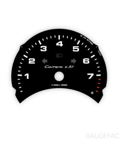 For Porsche 911 996.1 Carrera x51: Gauge Face Tachometer  - Black
