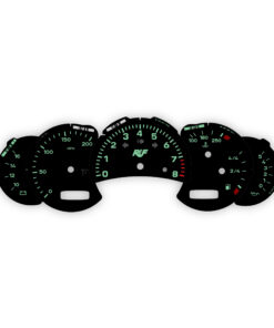 For Porsche 911 996.2: Gauge Faces - OPTIONS - RUF Collection - Black with Green Numbers (RUF Style Font)
