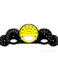Porsche 911 997.1 Gauge Faces Set - CPE RS Logotype - Manual - US-Spec - Black / Yellow Tachometer