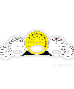 Custom Order: Porsche 911 997.1 Gauge Faces - White / Yellow