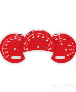 For Porsche Boxster 986.2: Gauge Faces – OPTIONS - Red (OEM Font)