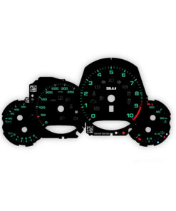 For Porsche 911 991 GT3 / GT3RS: Gauge Faces - 911 Logo - EU-Spec - Manual - Black with Green Lettering
