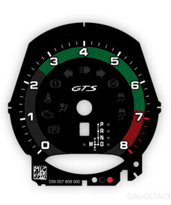 For Porsche Macan GTS: Gauge Face Tachometer - OPTIONS - Heritage Design Edition - Black