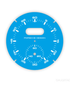 For Porsche Dashboard Clock: Sport Chrono Gauge Face - Porsche Design Subsecond Chronograph - Riviera Blue
