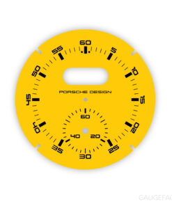 For Porsche Dashboard Clock: Sport Chrono Gauge Face - Porsche Design Subsecond Chronograph - Speed Yellow