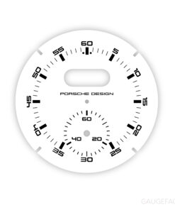 For Porsche Dashboard Clock: Sport Chrono Gauge Face - Porsche Design Subsecond Chronograph - White