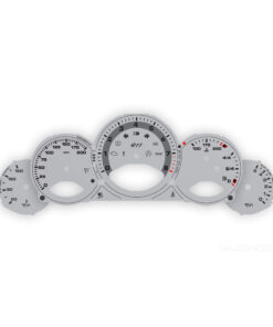 For Porsche 911 997.1: Gauge Faces – 911 Logo – Manual – US-Spec – Silver with Gray Solid Accent Ring