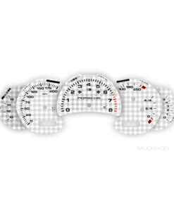 Custom Order: For Porsche 911 996.2 Carrera: Gauge Faces Set – US-Spec – Manual – Porsche Logo – White/Grey Pepita Pattern