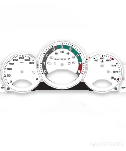 Porsche 911 997.1 Gauge Faces Set – Manual – EU-Spec – White with Retro Style Ring –  Сustom Logotype