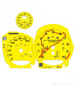 Porsche Cayman GT4RS Tachometer Gauge Face – 10000 RPM – PDK – Racing Yellow with Black Numbers – Weissach Logo – Nurburgring Edition – Sport Chrono
