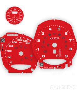 For Porsche (981/718) Boxster & Cayman GTS: Gauge Faces – PDK – EU – Guards Red / Sport Chrono