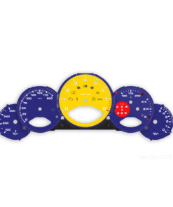 Custom Order: Porsche 911 997.1 Instrument Gauge Faces – Manual – US-Spec – Night Blue with Yellow Tachometer – Custom Logotype